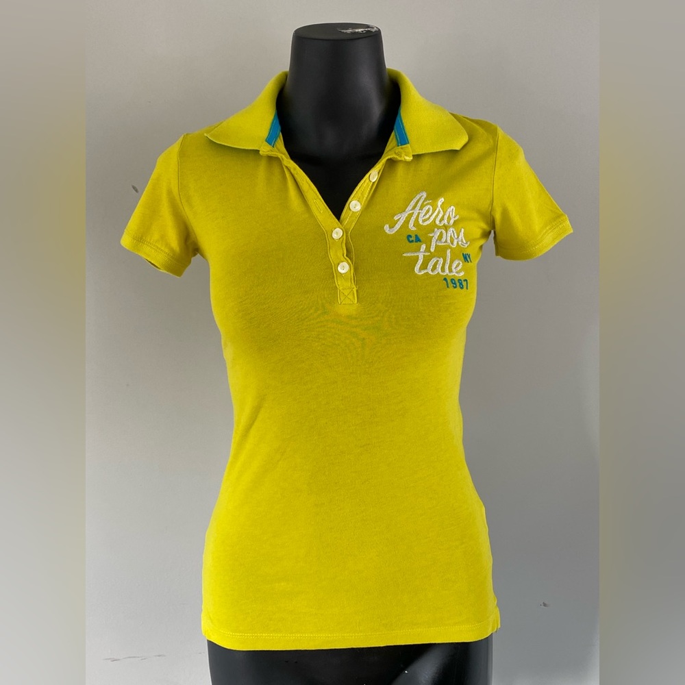Aeropostale Polo Shirt Bright Yellow Sz XS LIKE NEW